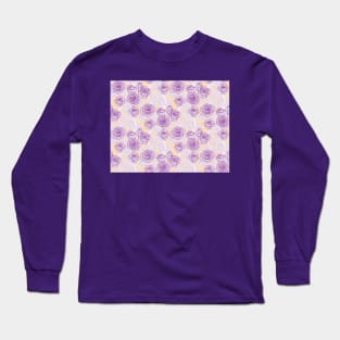 Purple and Peach Romantic Roses Long Sleeve T-Shirt